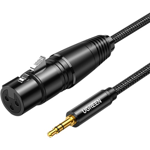 유그린 XLR 캐논 잭 (암) - 3.5mm 스테레오 마이크 케이블 1m U-20763