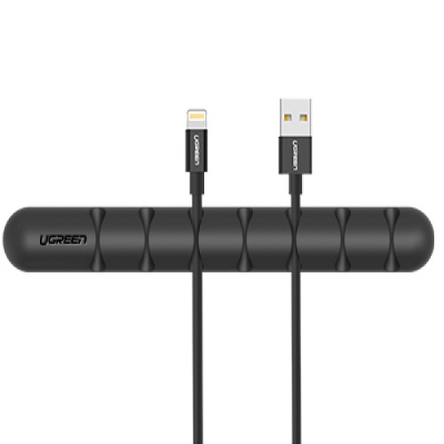 유그린 실리콘 케이블 정리 홀더 블랙 7슬롯 1개 U-50320