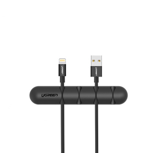 유그린 실리콘 케이블 정리 홀더 블랙 4슬롯 2개입 U-30762