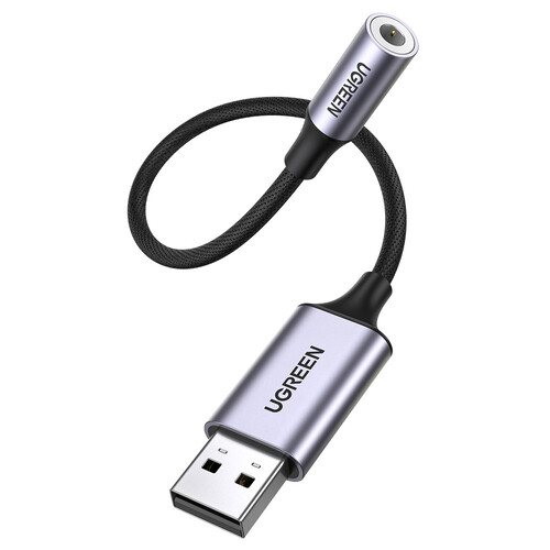 유그린 USB-A to 4극 3.5mm 케이블타입 외장형 사운드카드 U-30757