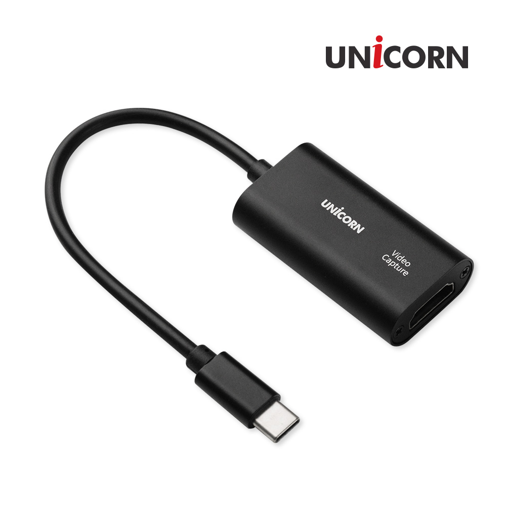 유니콘 VC-200C C타입 4K 60Hz USB3.0 HDMI 비디오캡쳐보드 영상녹화 스트리밍캡쳐