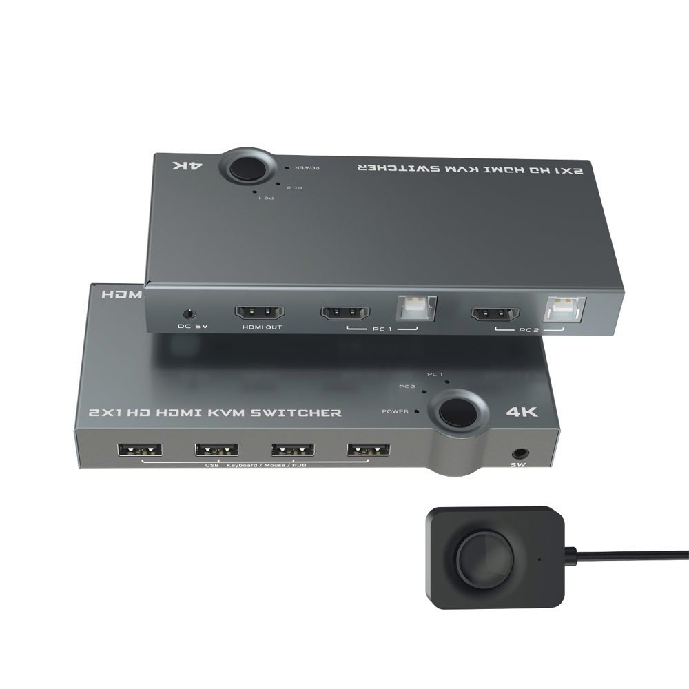 유니콘 KVM-300HM 멀티 HDMI 2:1 KVM스위치 USB 4포트지원 UHD4K 60Hz 3D지원 편리한 PC전환버튼