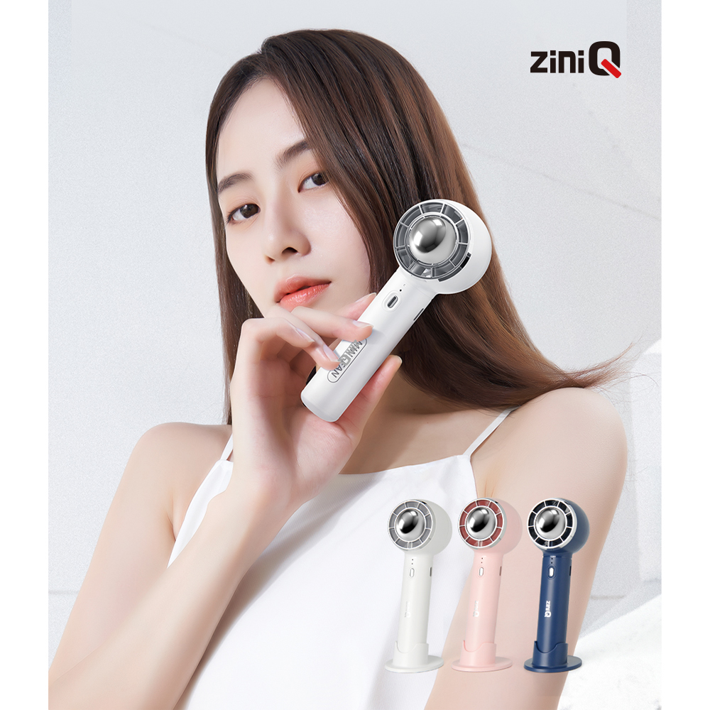 지니큐 휴대용/핸디형 무선 미니선풍기 항공엔진 디자인 BLDC모터 사용(넥스트랩제공) FN-200C 블루