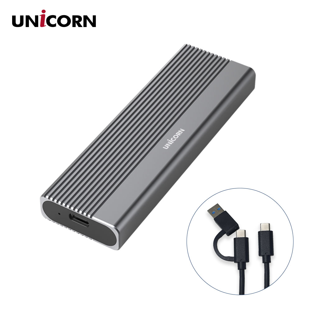 유니콘 VMe / SATA M.2 듀얼외장케이스 C타입 + A타입 겸용케이블 SM-800D