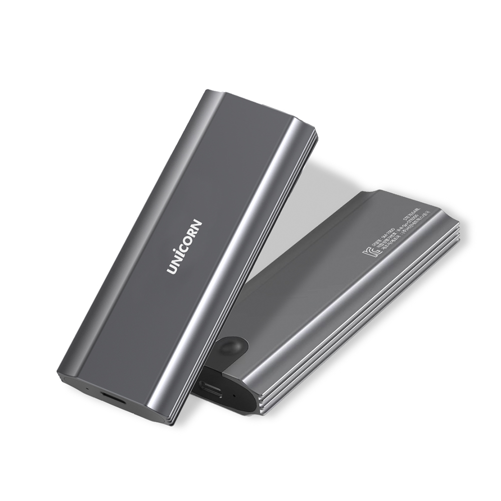 유니콘 SM-700D VMe & SATA M.2 SSD듀얼케이스 USB C타입 + A타입 겸용케이블 제공 과열방지 방열판 탑재