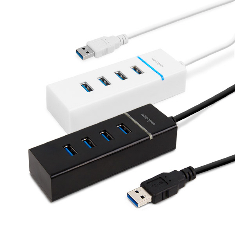 유니콘 RH-3040 화이트 USB3.0 A타입 4포트 USB허브 무전원방식