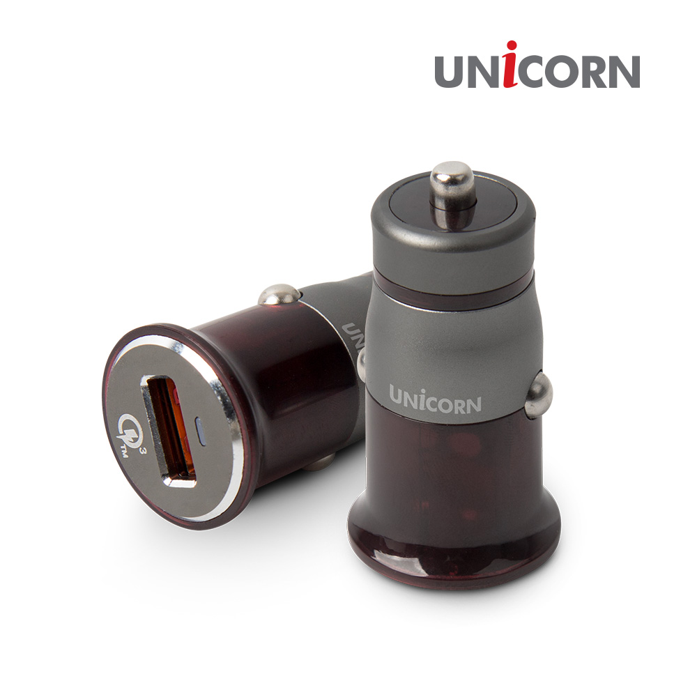 유니콘 QC-100 차량용 1포트 USB 고속충전기 차량용시거잭