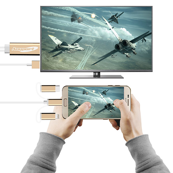 AP-5Pin/8Pin/C-type 겸용 3in1 MHL 미러링 케이블 2M