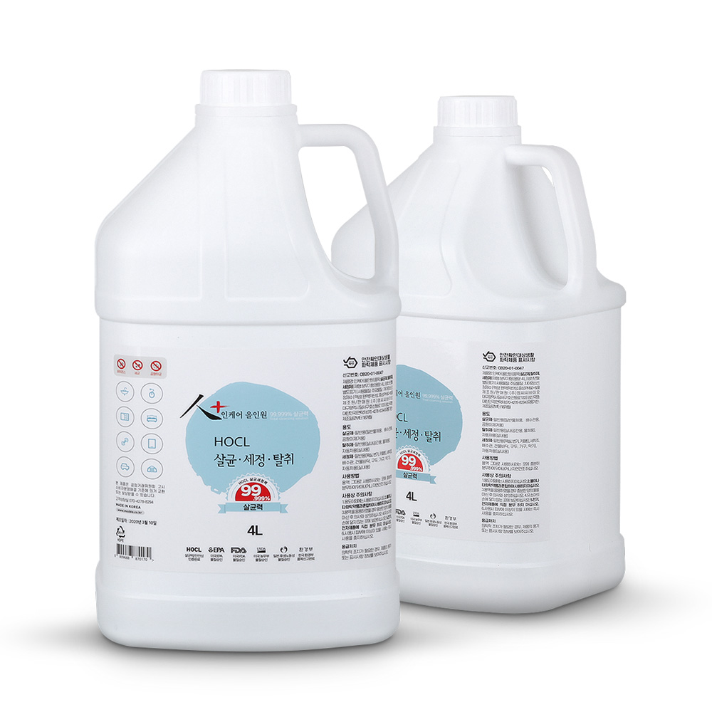 인케어 올인원 살균 소독제 세정 탈취 4L 리필용