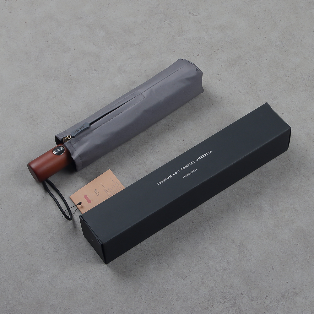 파라체이스 3단 완전 자동 우산 우드핸들 10K 3218 그레이