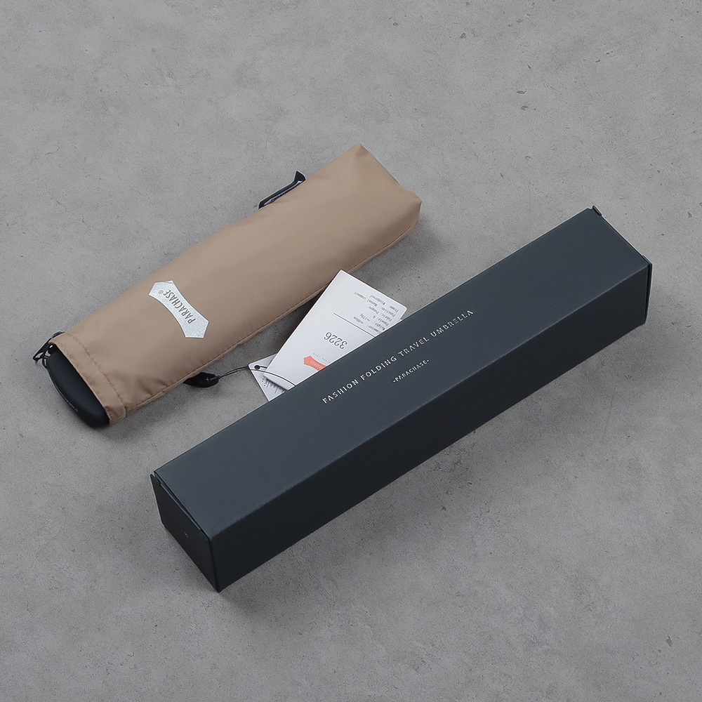 파라체이스 초경량 3단 우산 비비드플랫 슬림 사각 3226 베이지