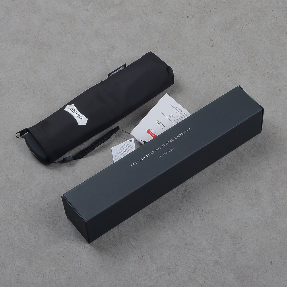 파라체이스 초경량 3단 우산 비비드플랫 슬림 사각 3226 블랙