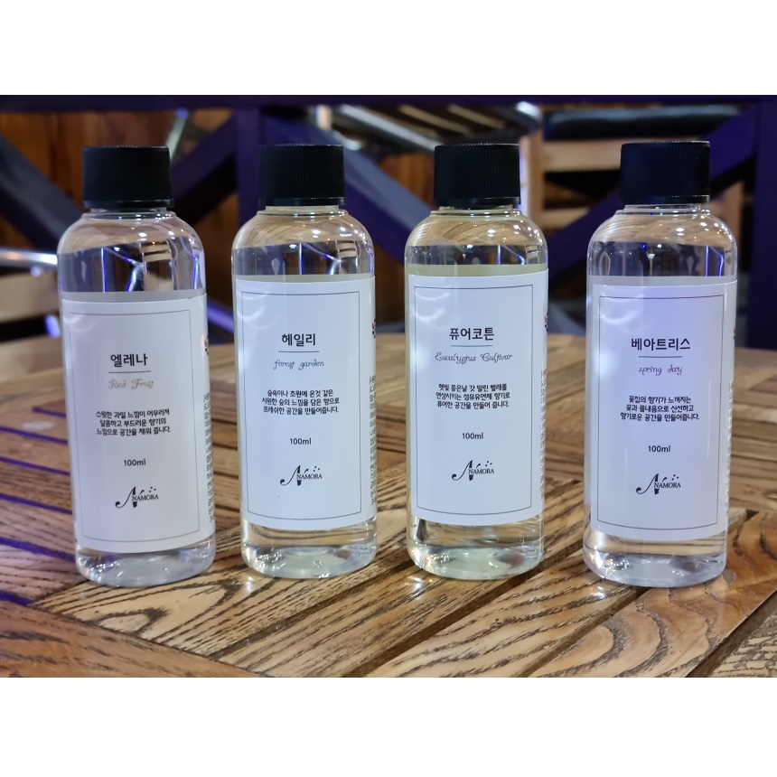 나모라 헤일리 디퓨저 100ml 숲속향 호텔디퓨저 프리저브드 파란색 안개꽃
