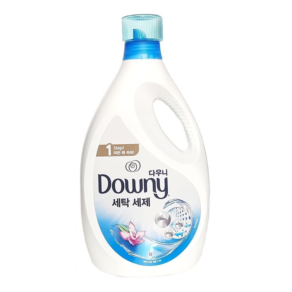 다우니 세탁세제 1step 블루 2.8리터 향긋한 향 100가지얼룩을 1번에