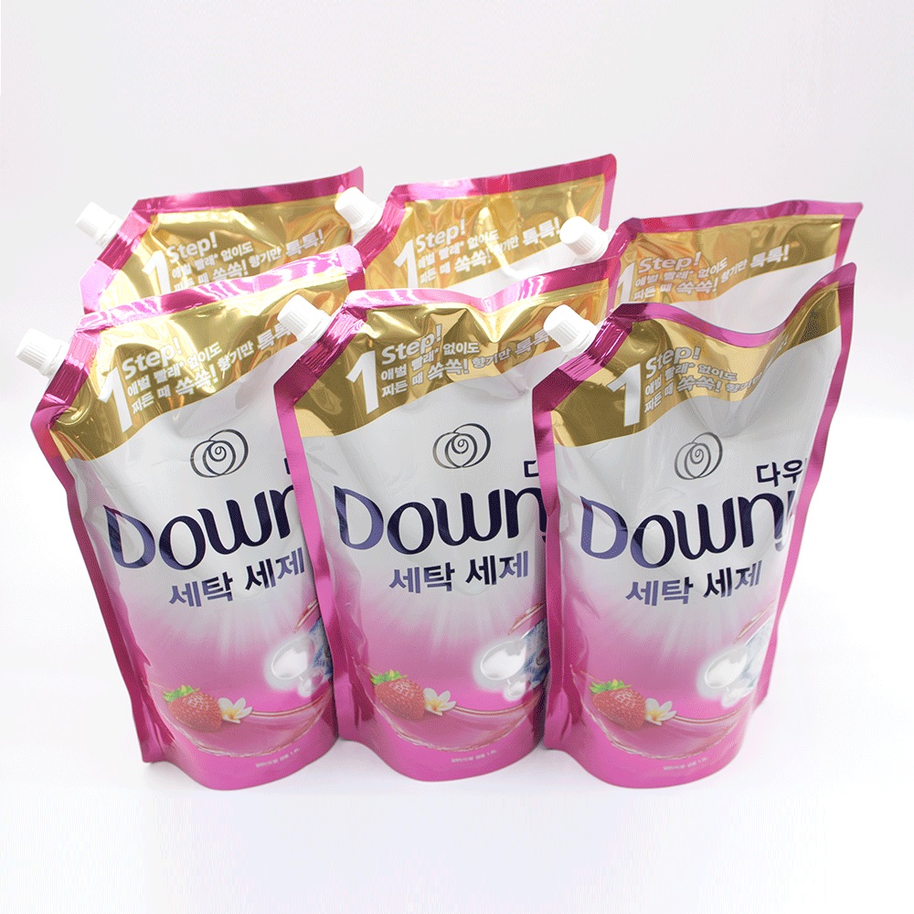 다우니 세탁세제 리필용 1step 핑크 포근한향 1.8리터 6개 1박스