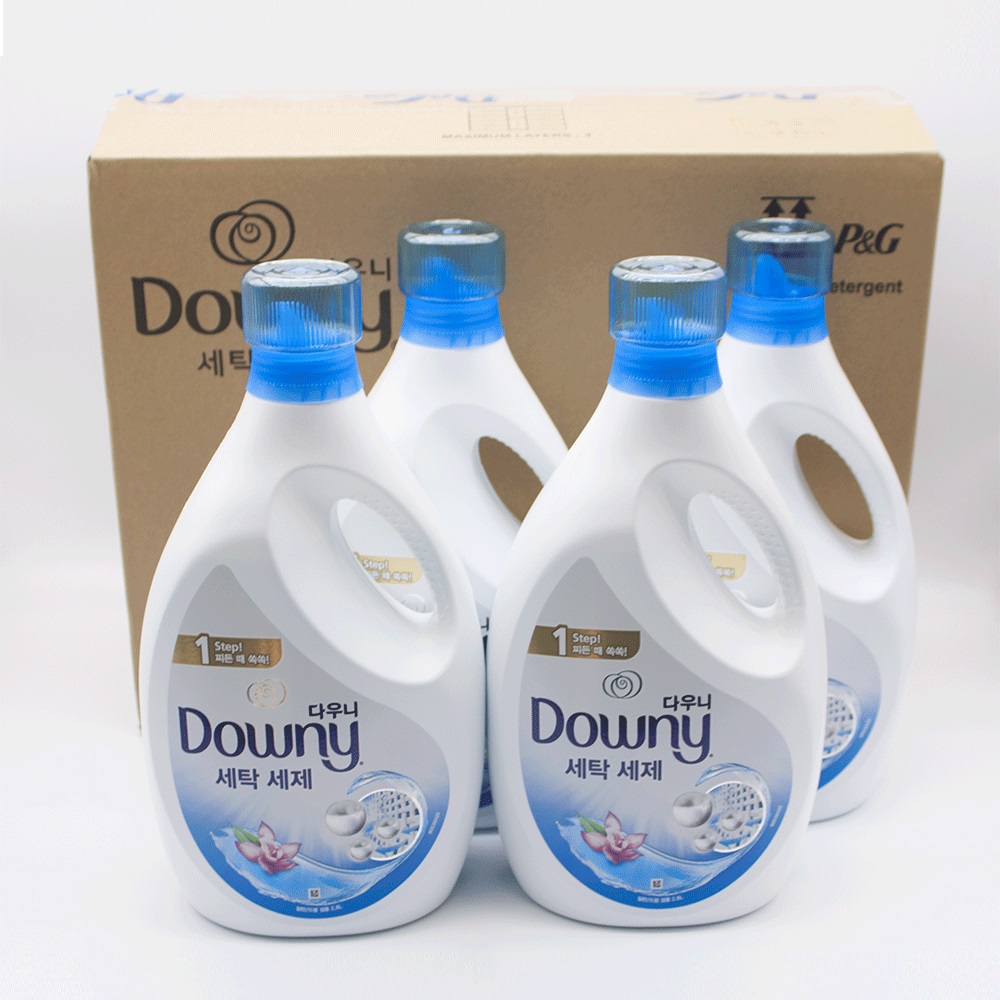 다우니 세탁세제 1step 블루 향긋한 향 2.8리터 4개 1박스 100가지얼룩을 1번에
