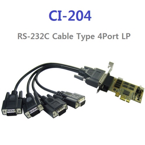 CI-204 4Port PCI Express RS-232 Multi-Port (Cable, LP)
