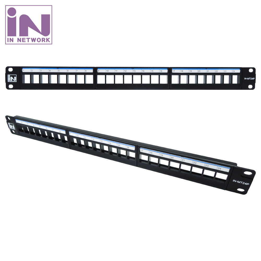 인네트워크 키스톤형 24포트 마운팅 판넬 1U 블랙