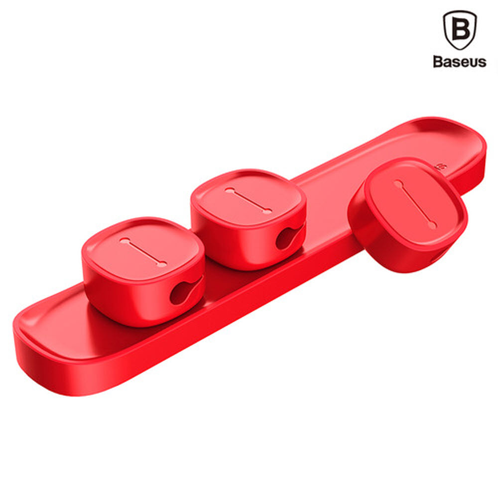 BASEUS 마그네틱 케이블클립 케이블정리용 오거나이저 레드