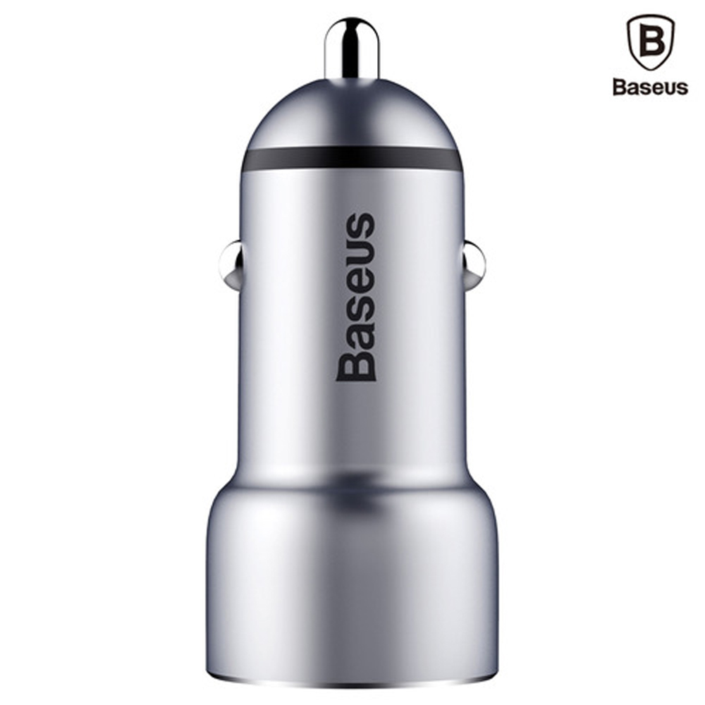 BASEUS 차량용 USB 듀얼포트 고속 충전시거잭 3.4A 그레이