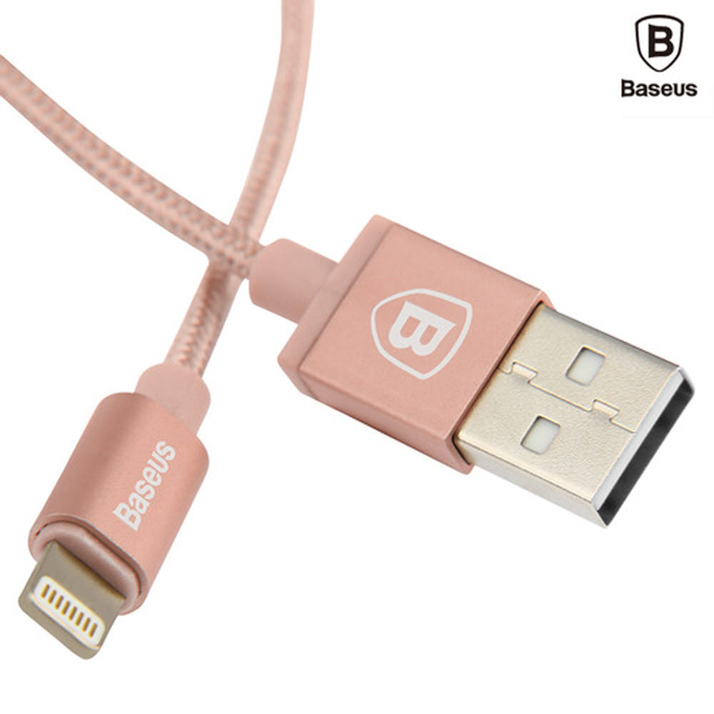 BASEUS MFI인증 아이폰 라이트닝8핀 메탈 충전 데이터케이블 2.4A 1M 로즈골드