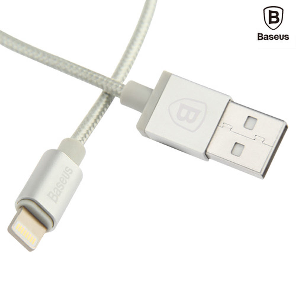 BASEUS MFI인증 아이폰 라이트닝8핀 메탈 충전 데이터케이블 2.4A 1M 실버
