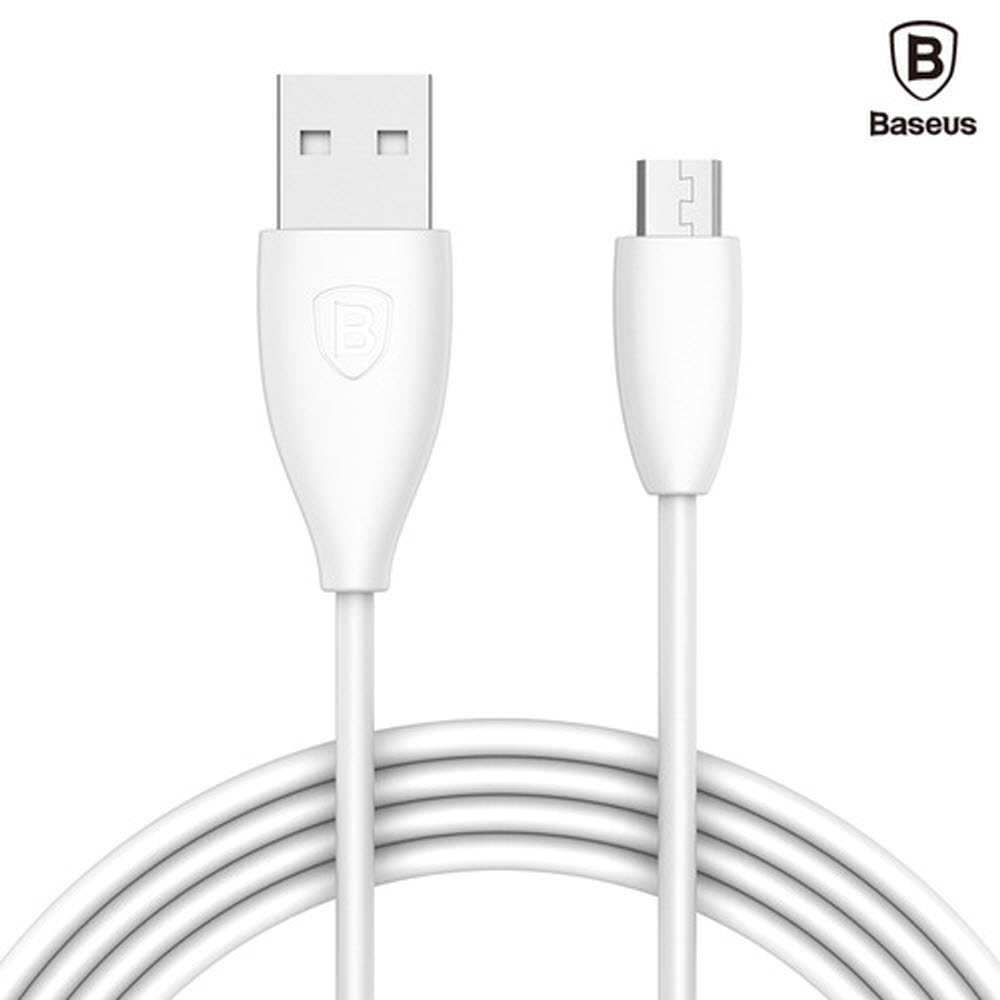 BASEUS 마이크로5핀 충전 데이터케이블 고속지원 2A 1M 화이트