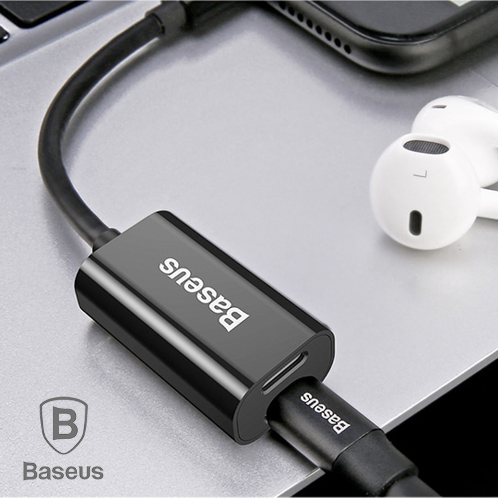 BASEUS 아이폰7용 이어폰젠더 충전젠더 블랙