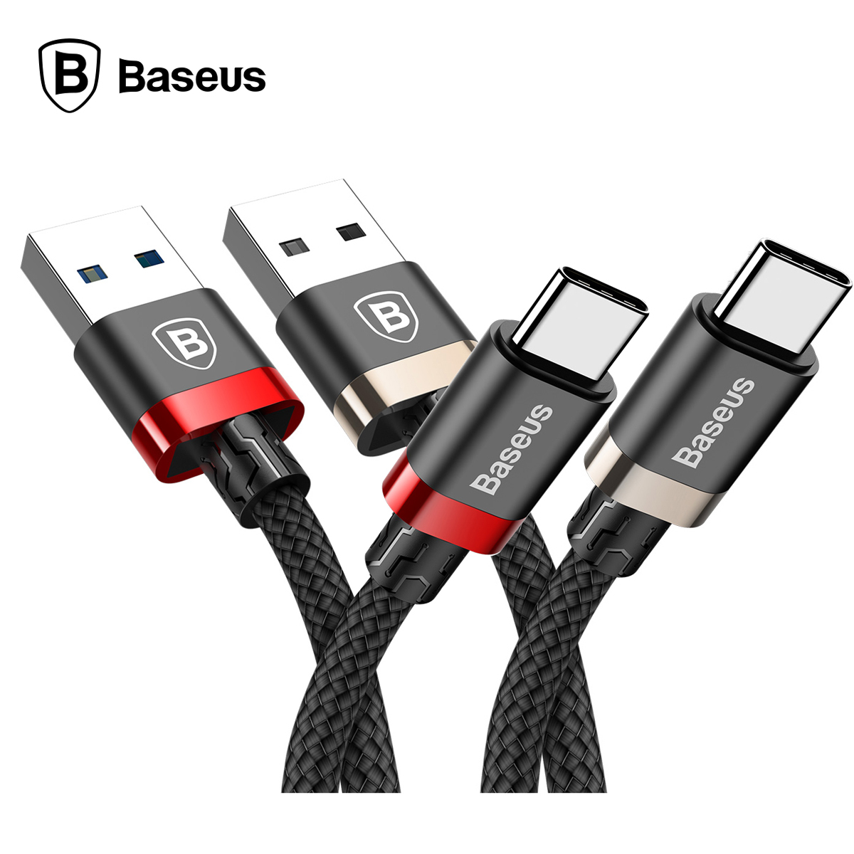 베이스어스 C타입 TO USB3.0 골든벨트 케이블 3A 1.5M [블랙골드]