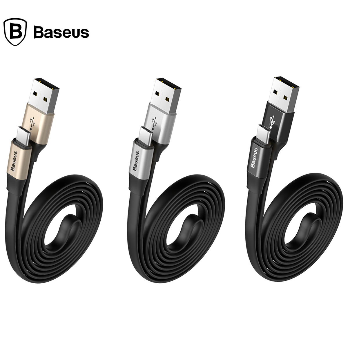 베이스어스 C타입케이블 2A 1.2m 골드블랙