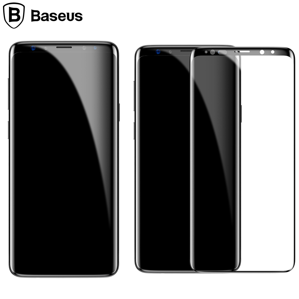 베이스어스 S9 풀커버 강화유리 전면필름 0.3mm 블랙