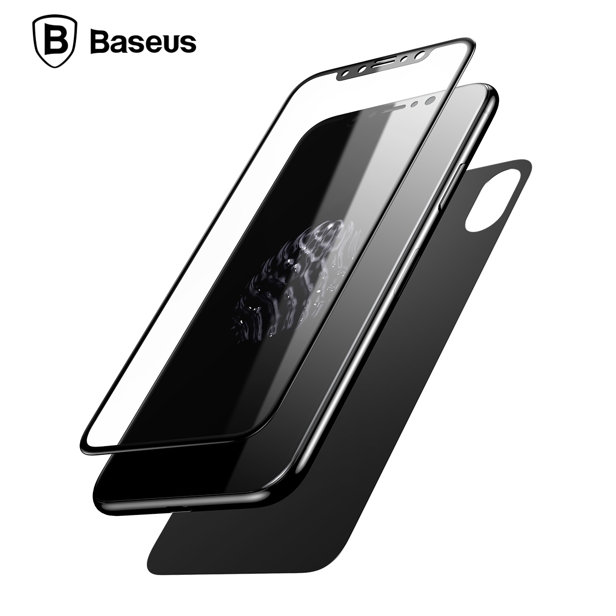 베이스어스 아이폰X 강화유리전후면필름 세트 0.23mm 블랙