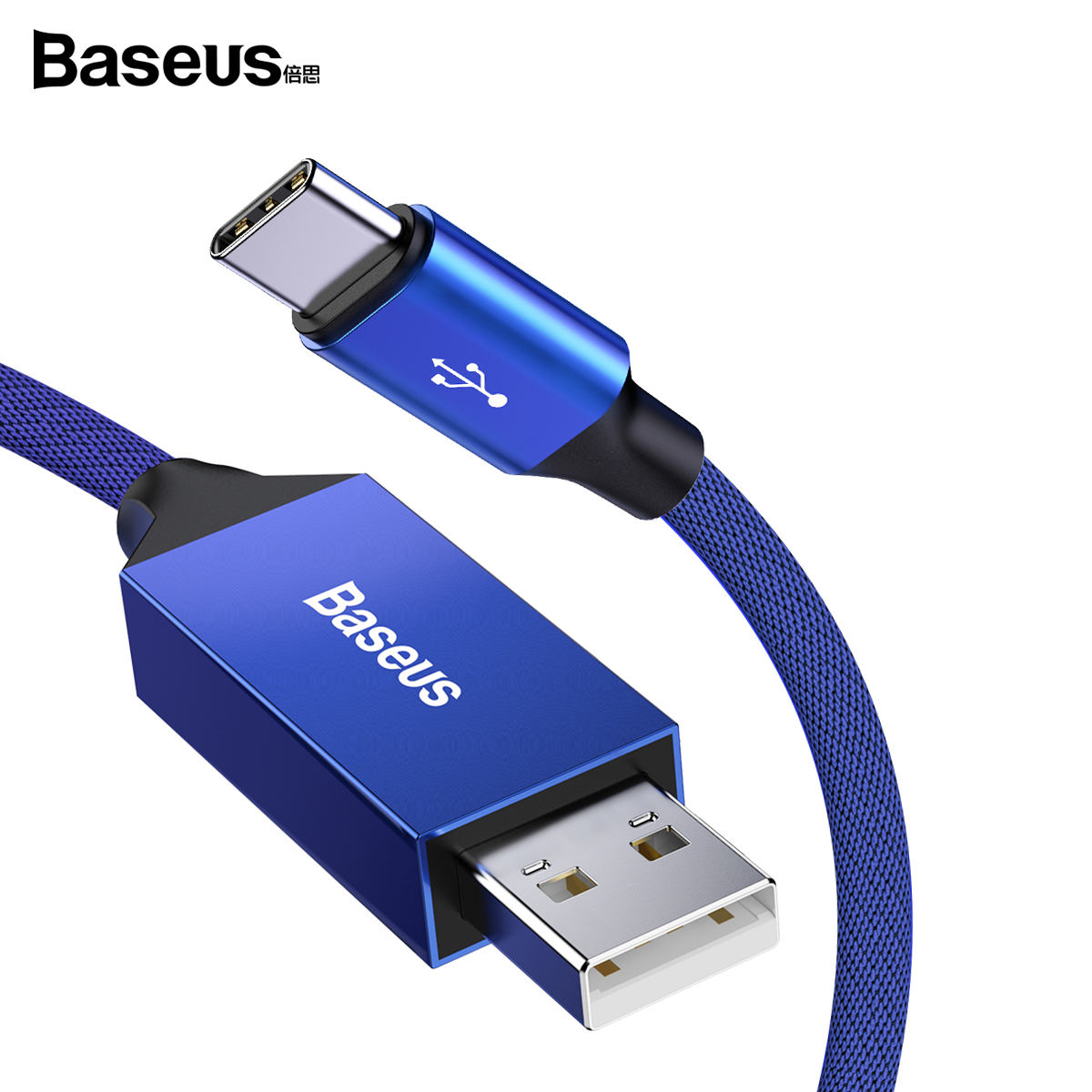 베이스어스 C타입 QC3.0 고속충전케이블 3A 5M (블루)