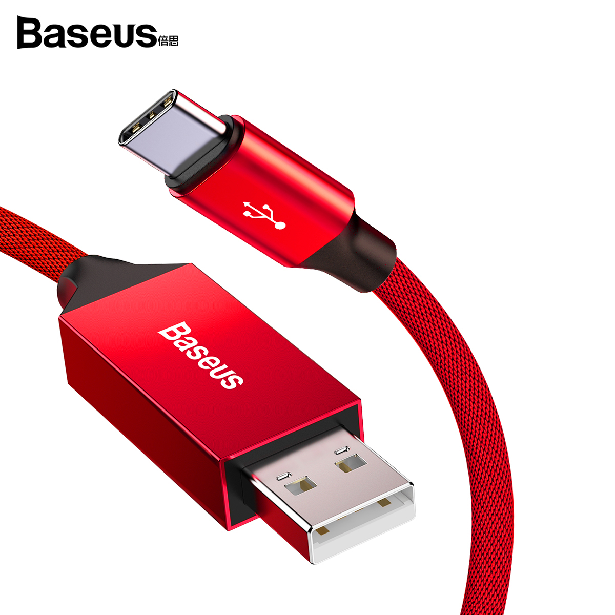 베이스어스 C타입 QC3.0 고속충전케이블 3A 5M (레드)