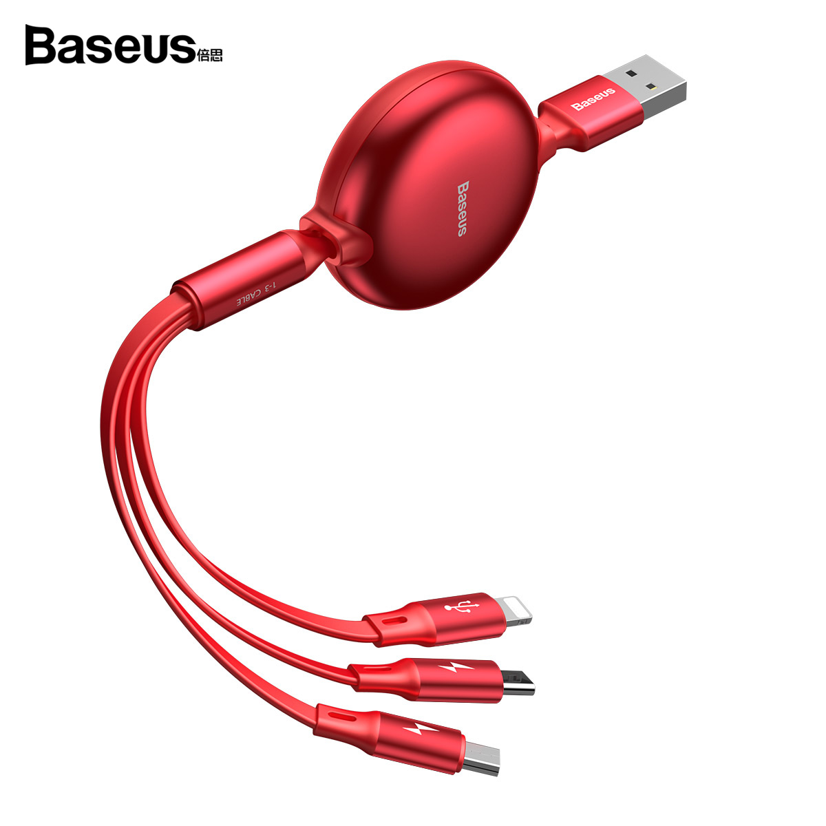 베이스어스 옥토퍼스 3in1 케이블 (레드)