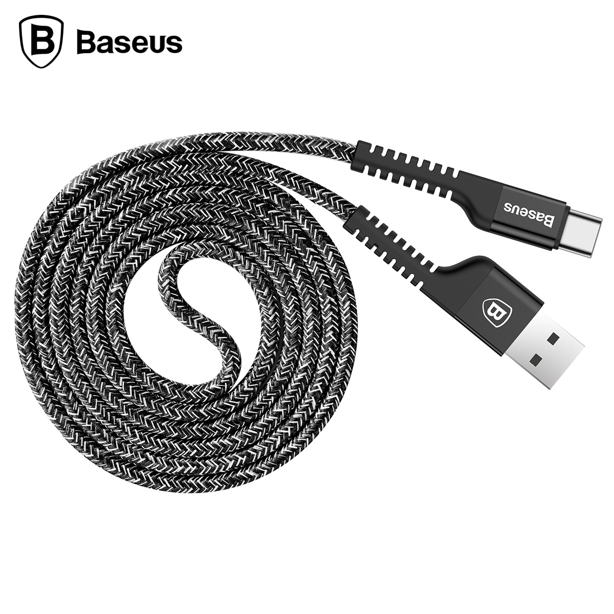 베이스어스 컨피던트 패브릭 C타입 케이블 2A 1.5m (블랙)