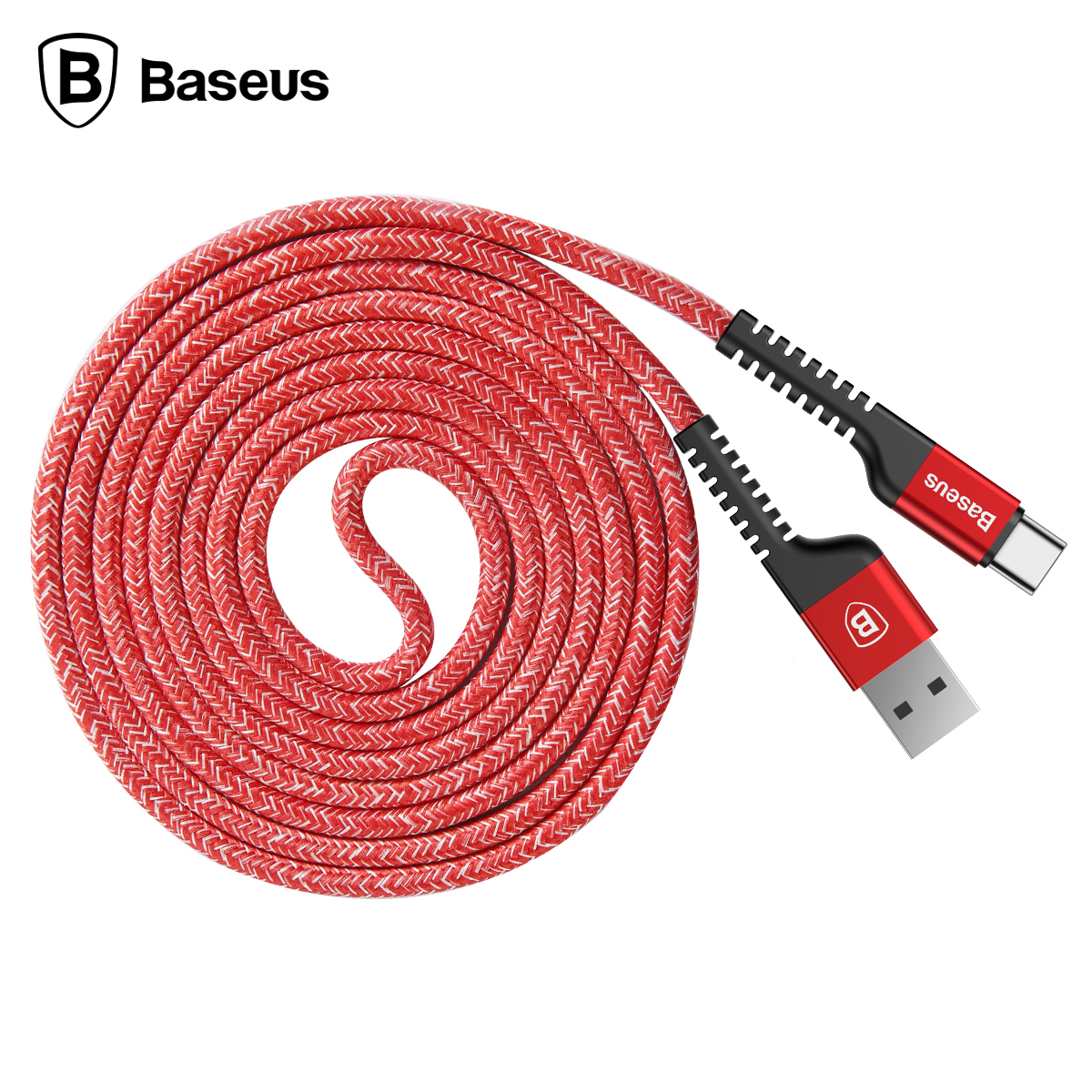 베이스어스 컨피던트 패브릭 C타입 케이블 2A 1.5m (레드)
