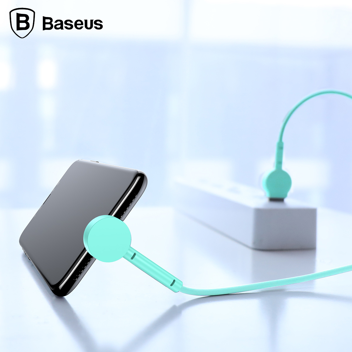 베이스어스 마루코 거치기능 C타입 케이블 2.1A 1M (그린)