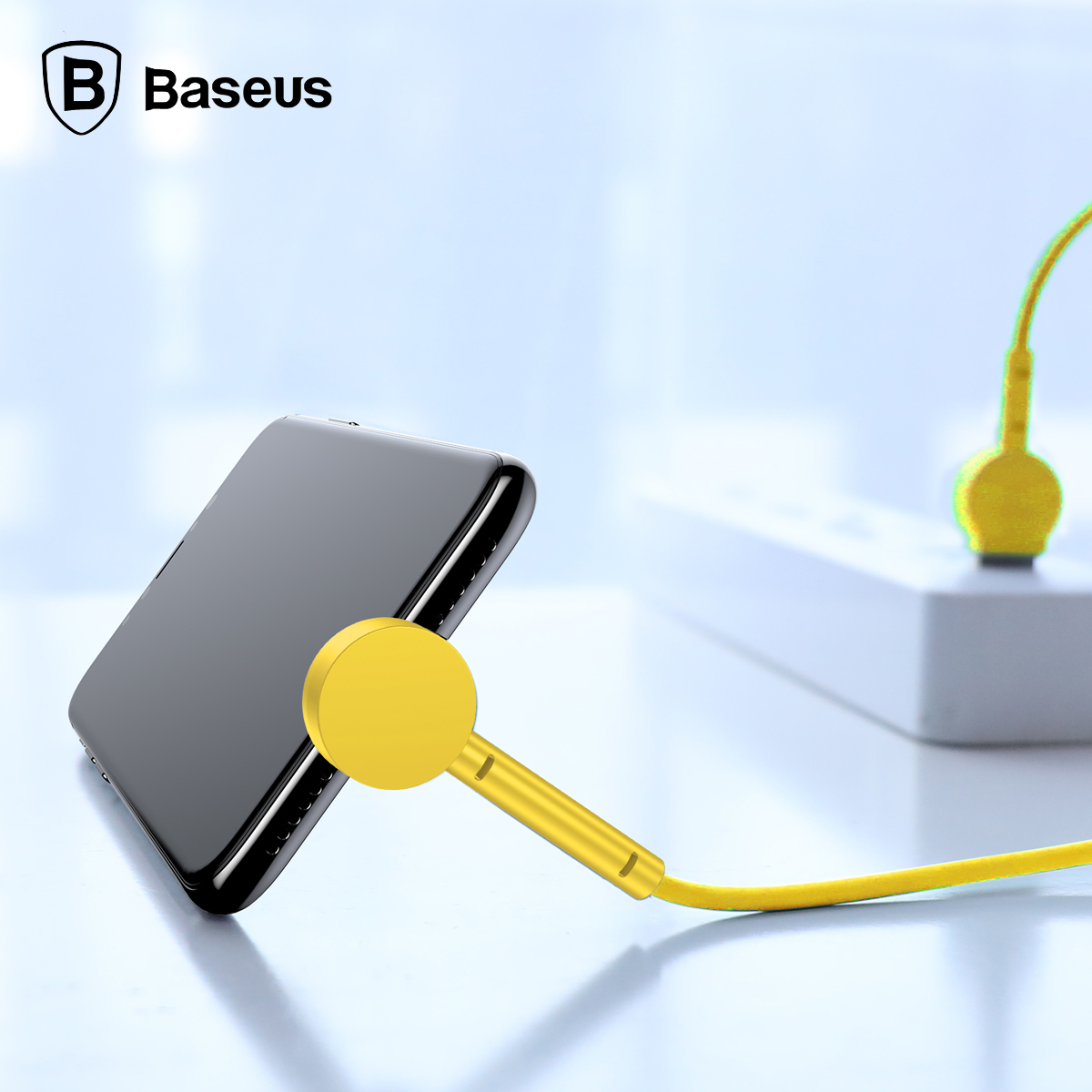 베이스어스 마루코 거치기능 C타입 케이블 2.1A 1M (옐로우)