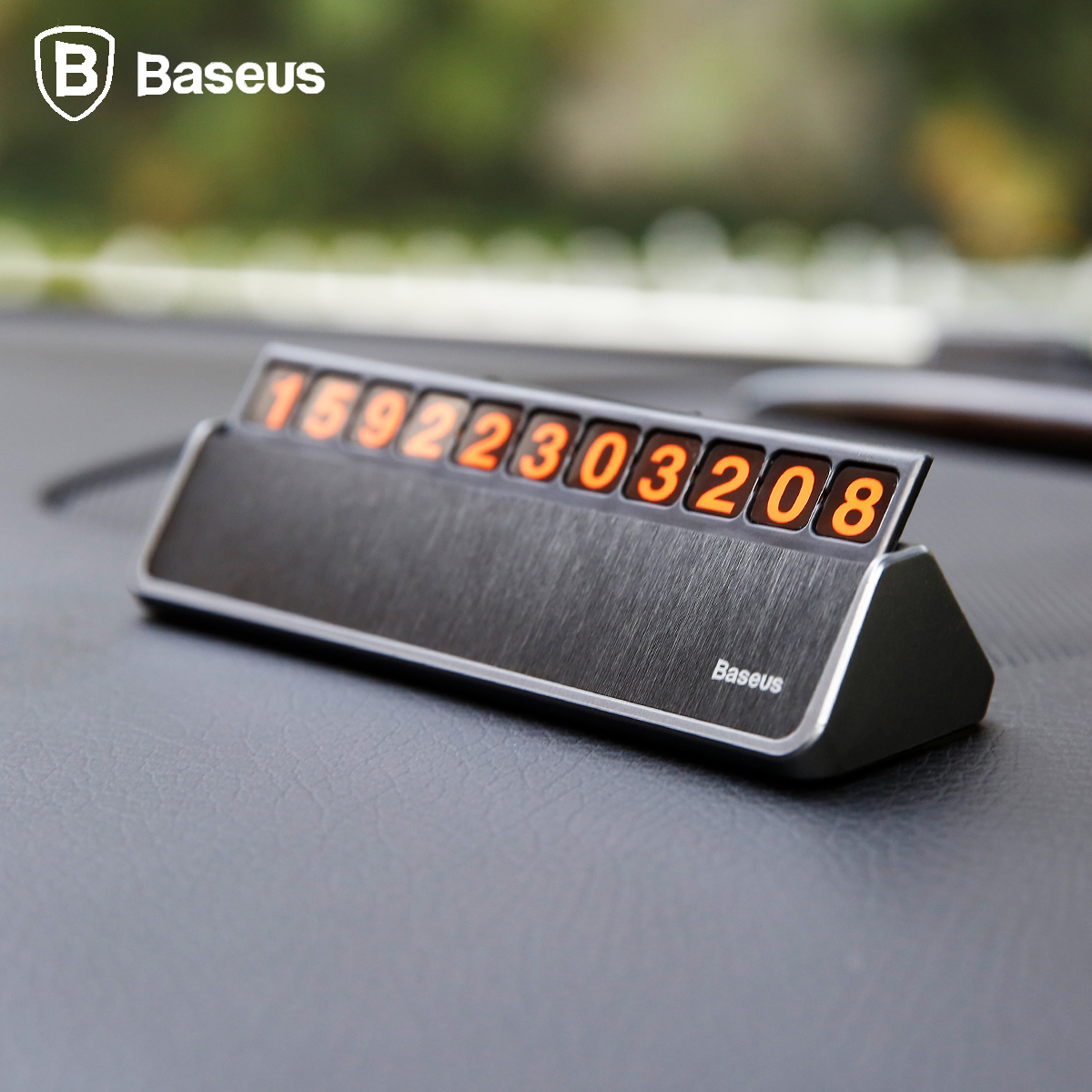 베이스어스 럭셔리 원터치 주차번호판 (다크그레이)