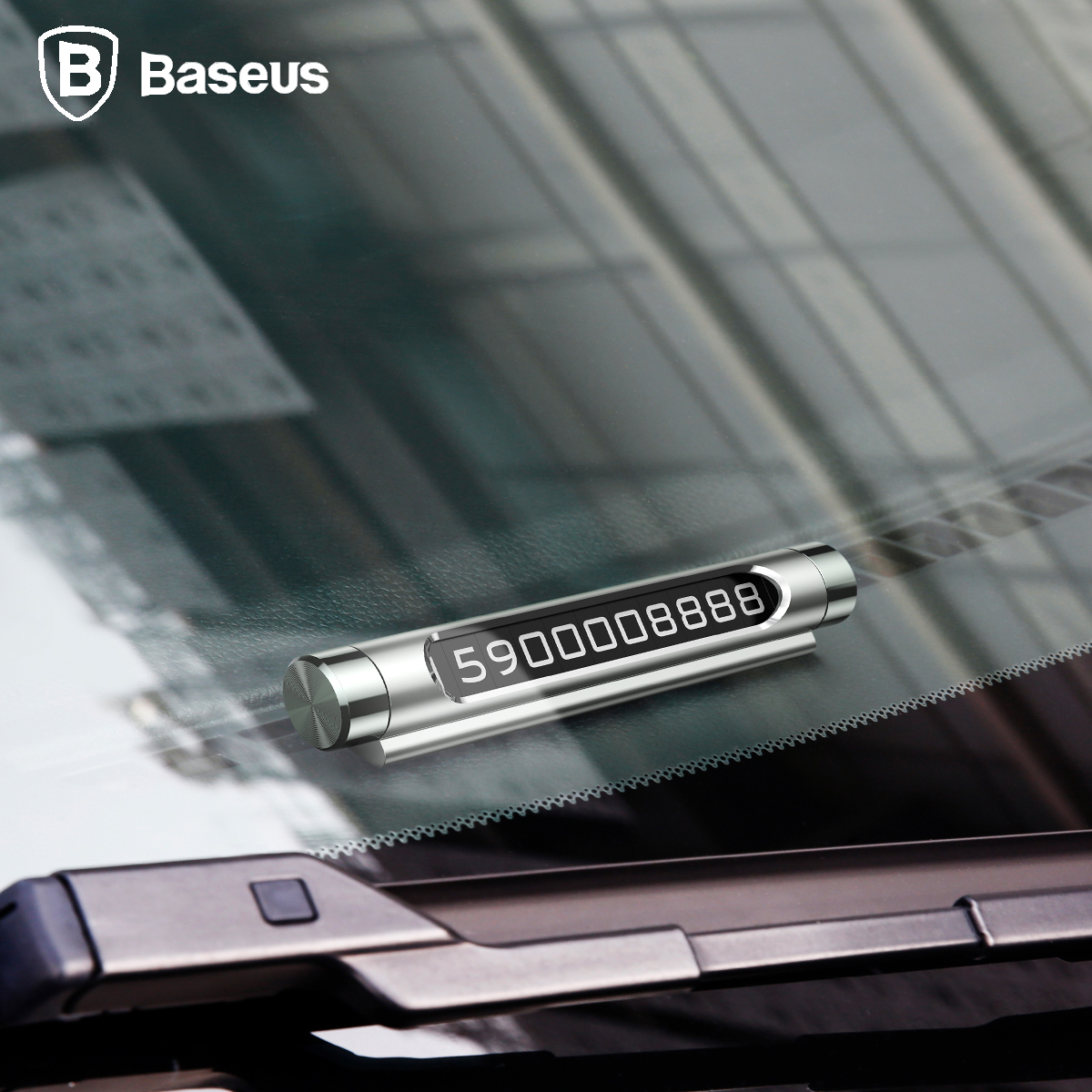 베이스어스 풀메탈 주차번호판 (실버)