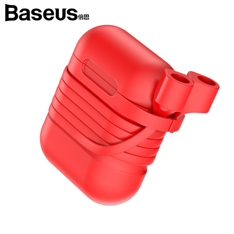 베이스어스 에어팟용 스트랩 실리콘 케이스 (레드)