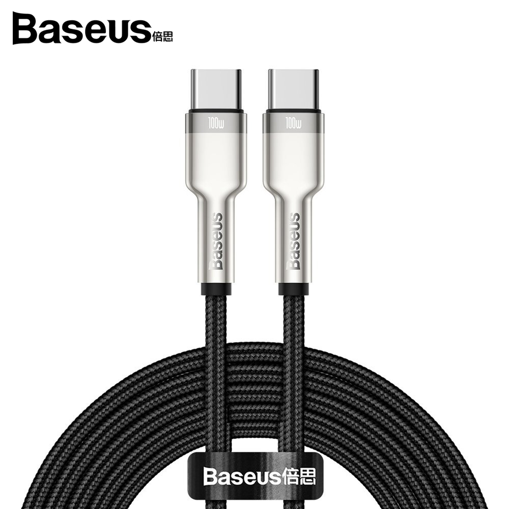 베이스어스 메탈 100W CtoC 고속충전 데이터 케이블 2M 블랙