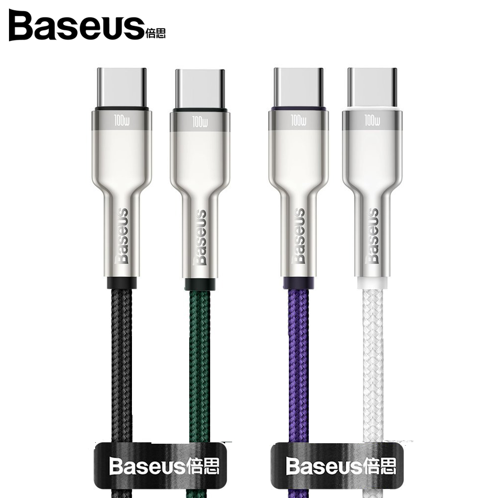 베이스어스 메탈 100W CtoC 고속충전 데이터 케이블 2M 퍼플