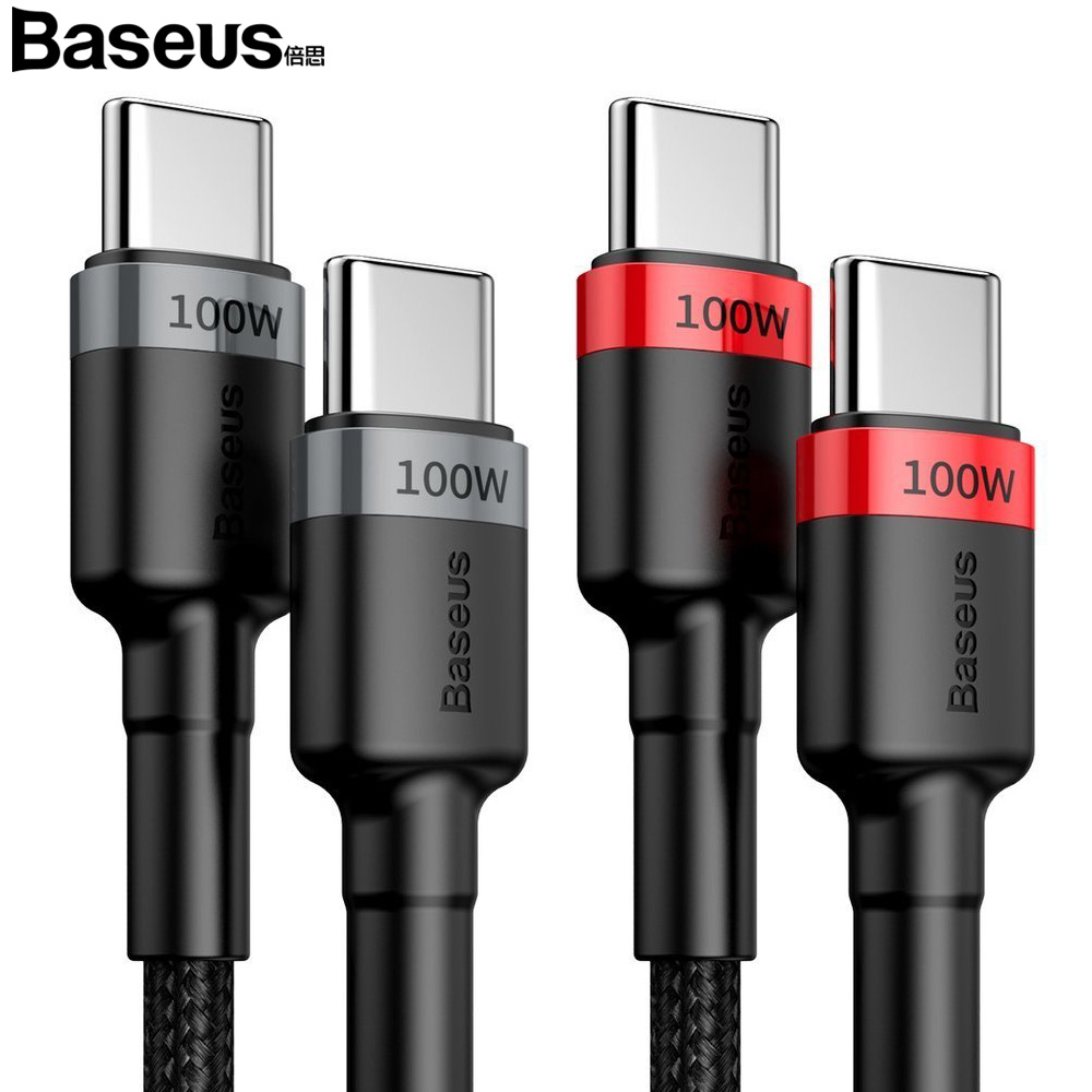 베이스어스 C타입 PD2.0 100w 2M 플래쉬 고속충전케이블 레드블랙