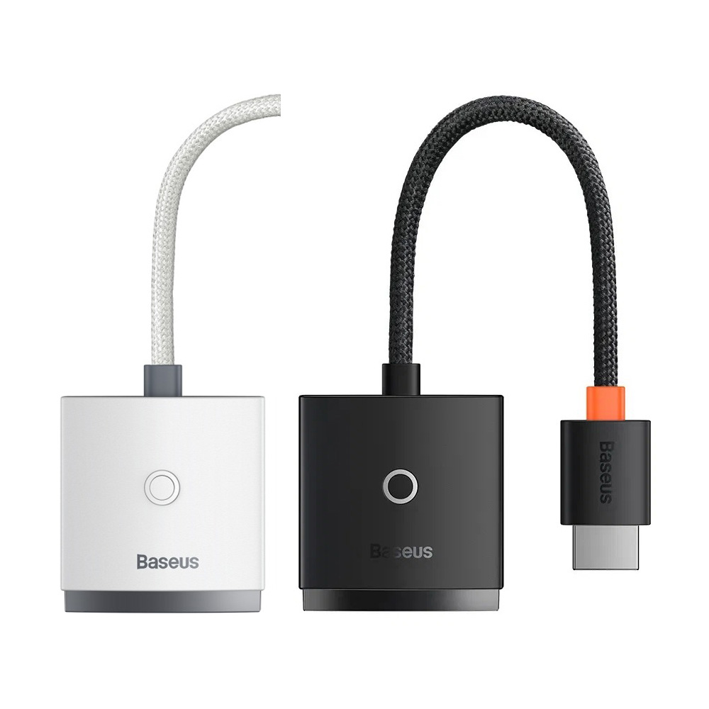 베이스어스 라이트 HDMI to VGA 변환 케이블젠더 화이트(오디오미지원)