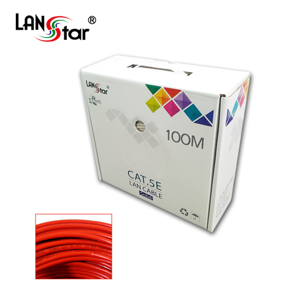 UTP 랜케이블 , CAT.5E, BOX, 100M , Red, 24AWG BOA