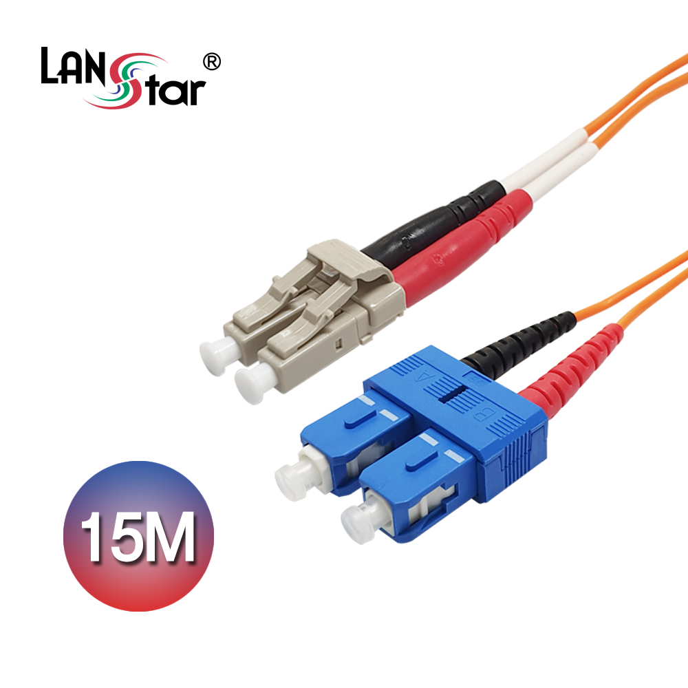 광케이블, 멀티모드(M／M), SC-LC, 15M 주황