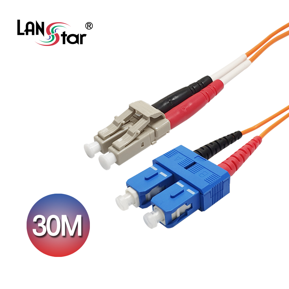 광케이블, 멀티모드(M／M), SC-LC, 30M 주황