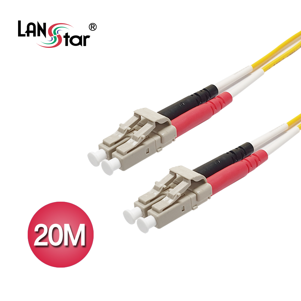 광케이블, 싱글모드(S／M), LC-LC, 20M 노랑색